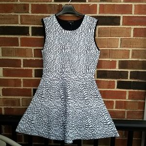 Eva Longoria Black and White Print Dress